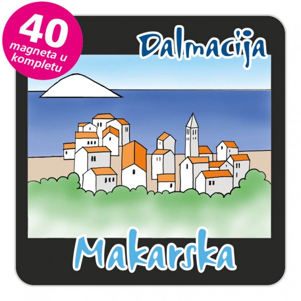 Magneti gradić EKO C 08 B Makarska komplet 40 ili 20 kom