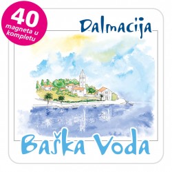 Magneti gradić EKO C 09 W Baška Voda komplet 40 ili 20 kom