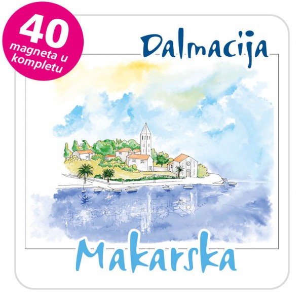 Magneti gradić EKO C 09 W Makarska komplet 40 ili 20 kom