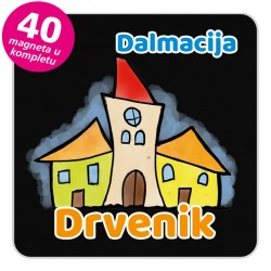 Magneti gradić EKO V 02 B Drvenik komplet 40 ili 20 kom