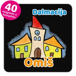 Magneti gradić EKO V 02 B Omiš komplet 40 ili 20 kom