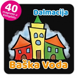 Magneti gradić EKO V 04 B Baška Voda komplet 40 ili 20 kom