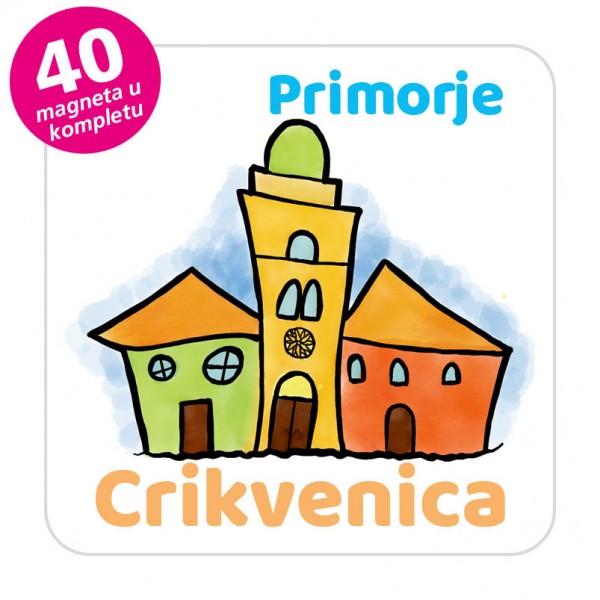 Magneti gradić EKO V 01 W Komplet 40 ili 20 kom  Crikvenica