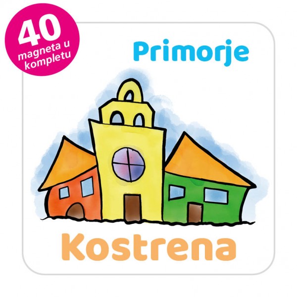 Magneti gradić EKO V 03 W Komplet 40 ili 20 kom  Kostrena