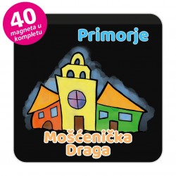 Magneti gradić EKO V 03 B Komplet 40 ili 20 kom  Mošćenička Draga