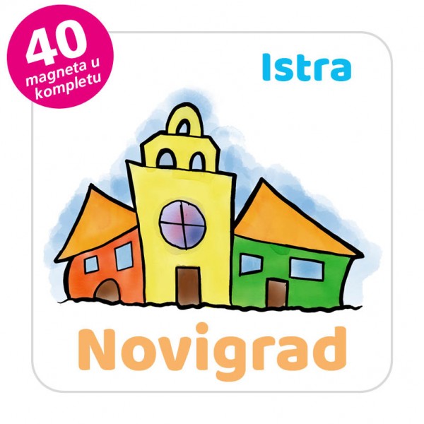 Magneti gradić EKO V 03 W Komplet 40 ili 20 kom  Novigrad
