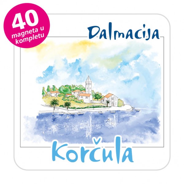 Magneti gradić EKO C 09 W Komplet 40 ili 20 kom  Korčula
