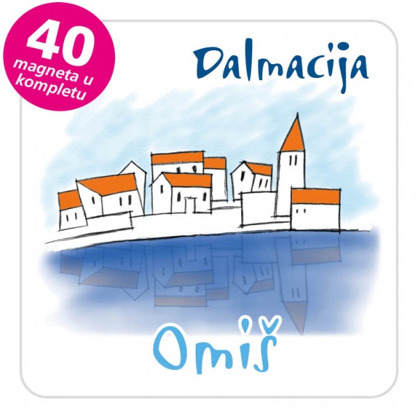 Magneti gradić EKO C 05 W Omiš komplet 40 ili 20 kom